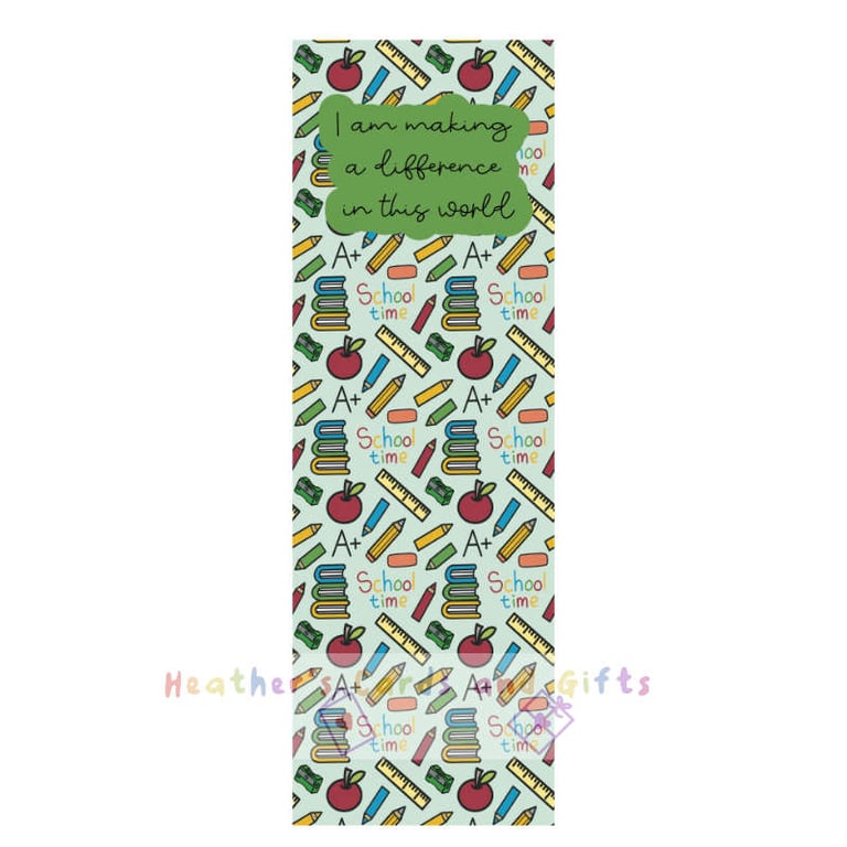 Thank You Teacher Bookmark Gift I Am Making A Difference In This World Quote