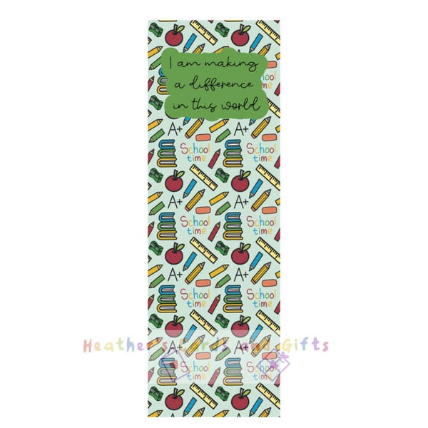 Thank You Teacher Bookmark Gift I Am Making A Difference In This World Quote