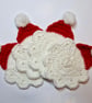 Santa Hat Coasters for Christmas - Handmade Crochet - Set of 4 - Image 3