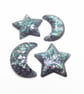 12 Handmade Celestial Charms in Purple, Blue & Pink - Image 4