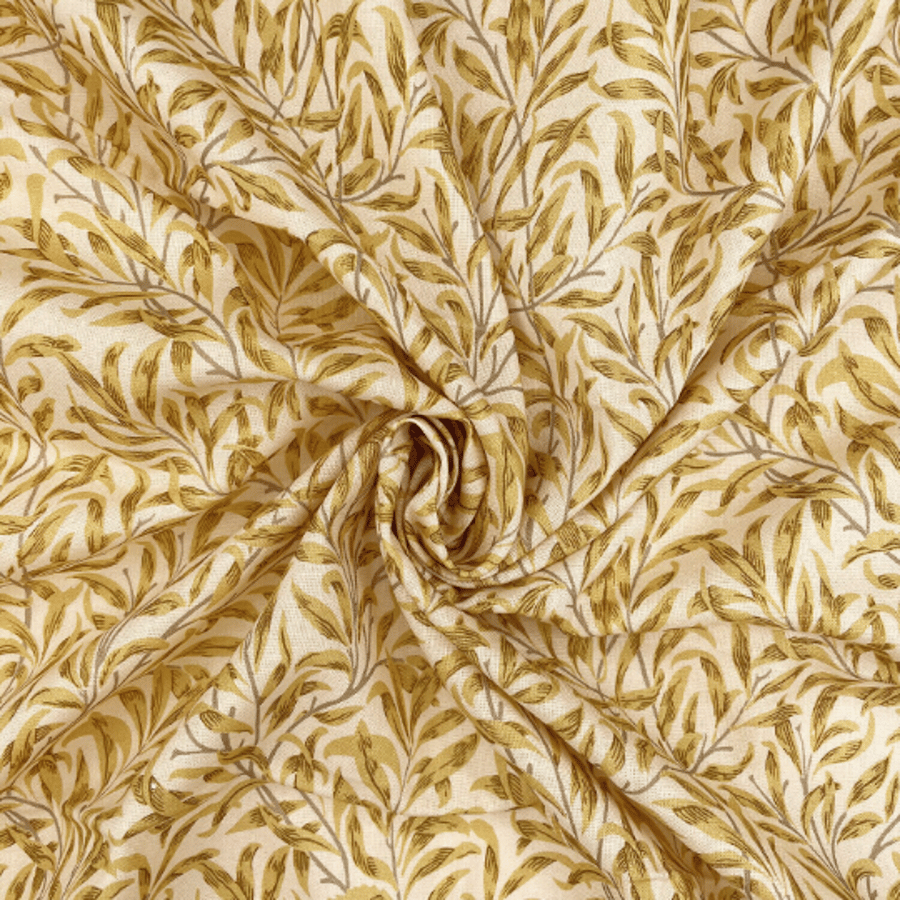 William Morris Willow Bough Leaves Trail Tablecloth Ochre Yellow Various Size