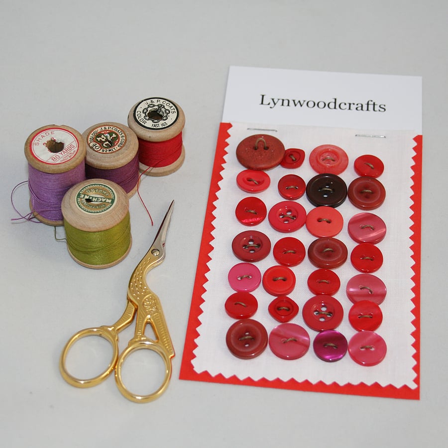 Buttons red - including vintage