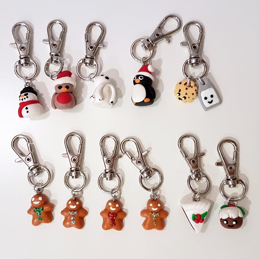 Christmas Themed planner charms, stitch markers,bag charms, ONE SUPPLIED