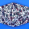 Floral Triple Layer Face Mask. Double Sided. 100% Cotton Fabric.