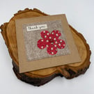 Pretty appliqué flower thank you card