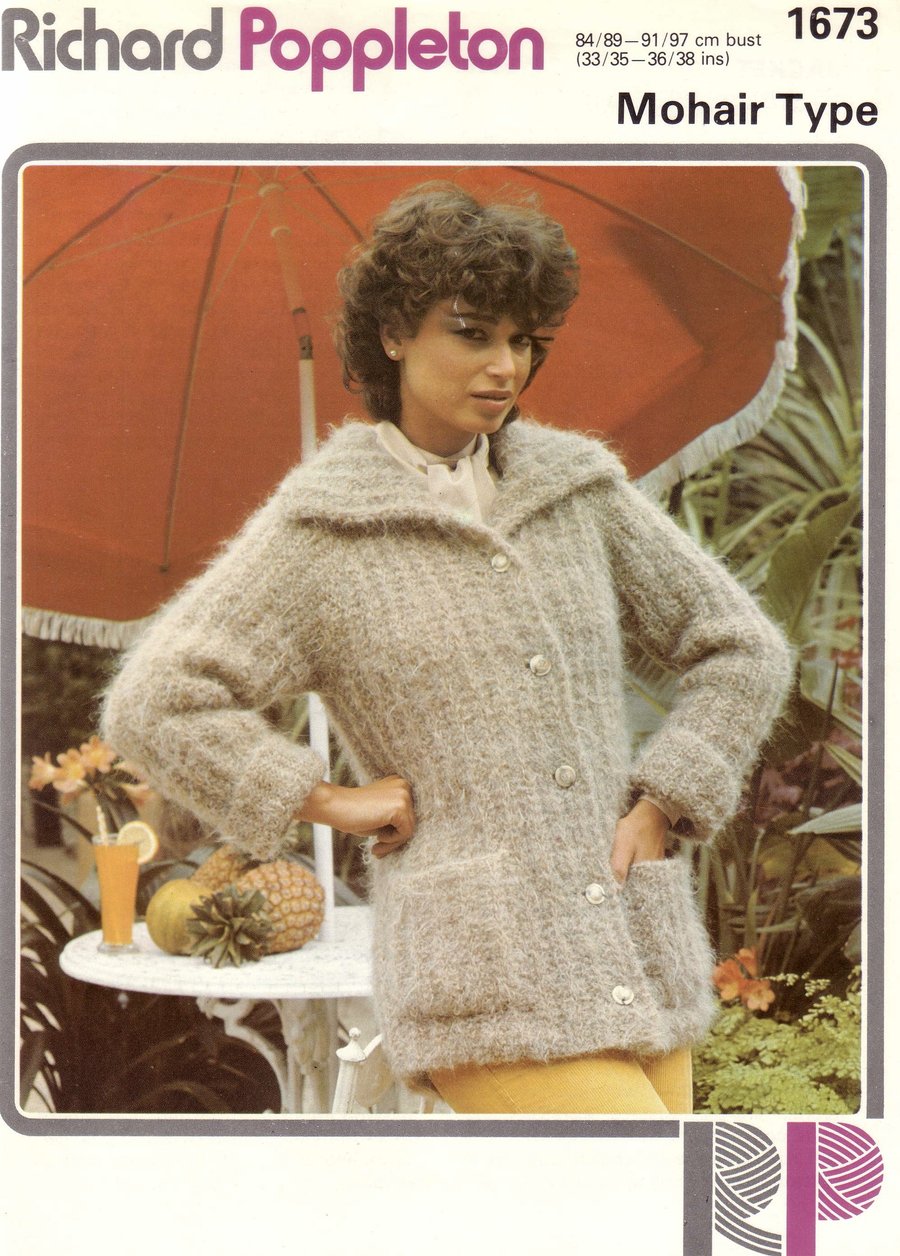 Vintage Knitting Pattern 1673: Mohair Cardigan from Richard Poppleton      