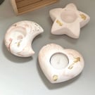 Marble Effect Tea Light Holder  - Heart, Moon or Star