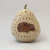 19-277 Hedgehog Handmade Ceramic Tea Light Holder (UK postage included)