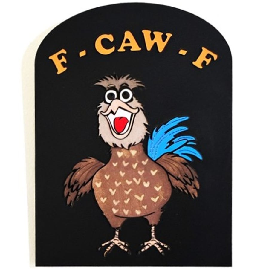 F-CAW-F Funny Chicken Sign - humorous wall art... - Folksy