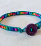 Multicoloured rainbow bead and teal leather bracelet, Pride bracelet  - Image 8