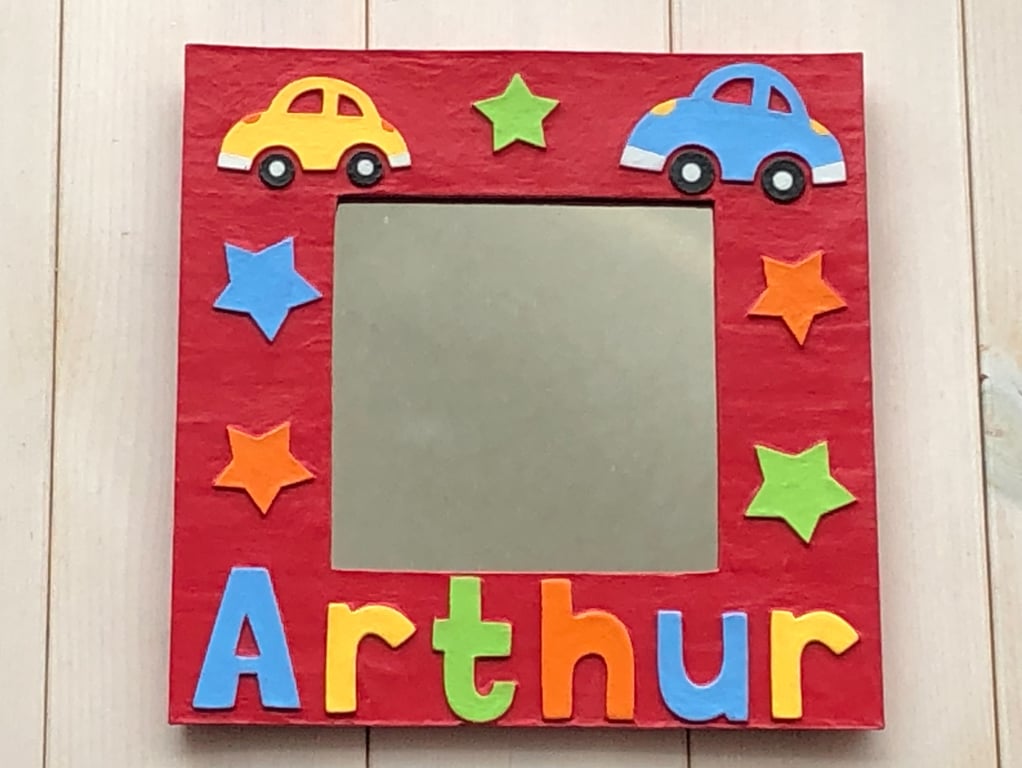 Personalised Red Car Mirror