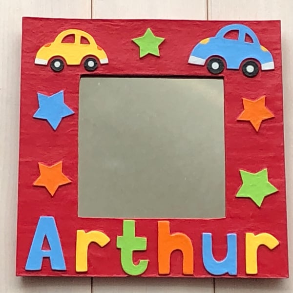 Personalised Red Car Mirror