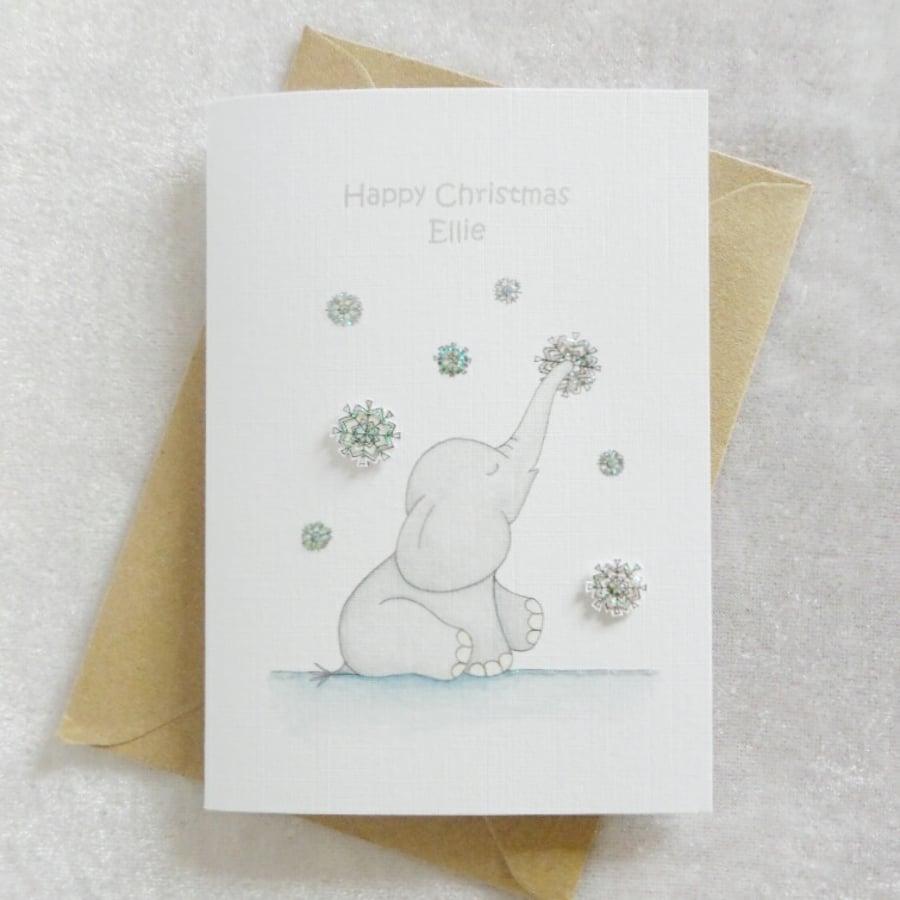 Personalised Christmas Snowflake 'Ellie' Card