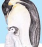 Emperor Penguin with Chick - Birthday Card - Image 1