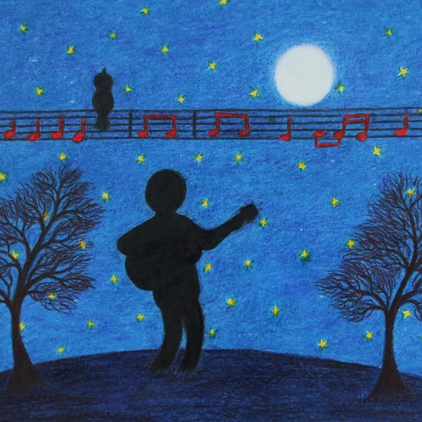 Guitar Card, Music Card, Guitarist Card, Spiritual Card, Music Art Card 
