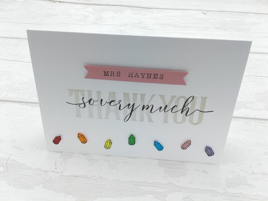 Teacher thank you cards. Personalised. Teachers. Teaching Assistants. Nursery.