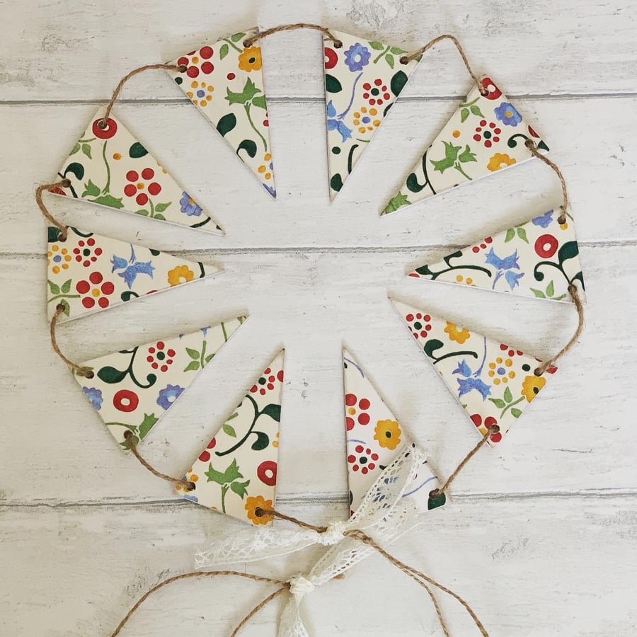 Wooden Triangle Bunting Emma Bridgewater Decoupaged