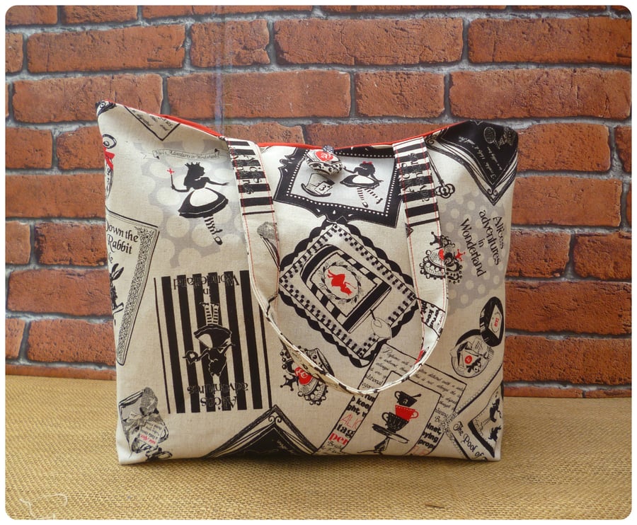 Alice in Wonderland Handbag, Choice of Fabrics Available (SKU00620)