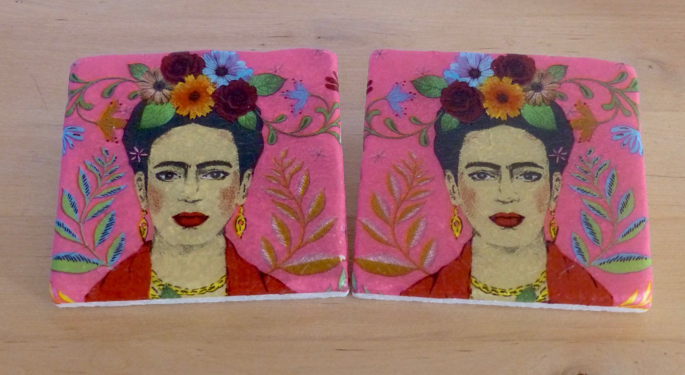 Marble 'Frida Kahlo' Coasters