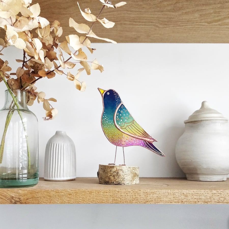  Starling Glass Sculpture (copper edition) 