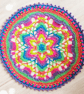 Large, bright crochet mandala doily table mat - Image 2