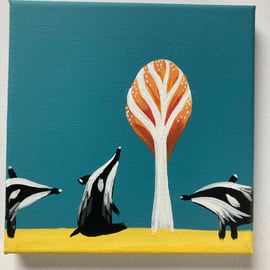 Animal Folk Badgers Tree Teal