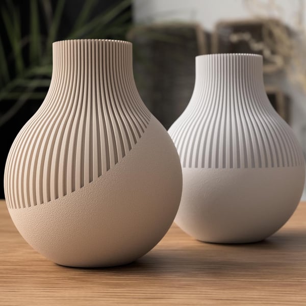 Neki Japandi Vase Ribbed Minimalist Vase Scandinavian Nordic Decor