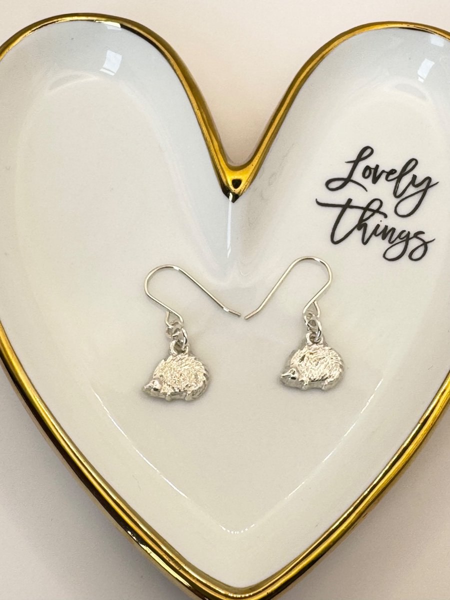 Fine Silver Hedgehog Earrings