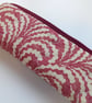 Elasticated pencil case for cover of book diary journal red linen - Image 5
