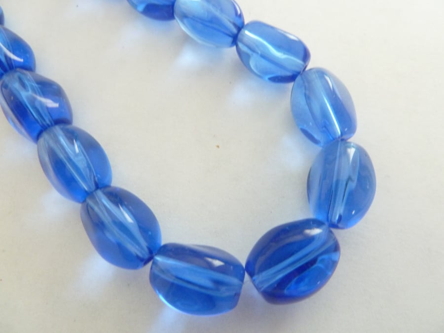 blue twist beads