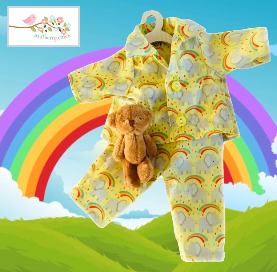 Reserved for Meggi - Rainbow Pyjamas and Teddy Bear