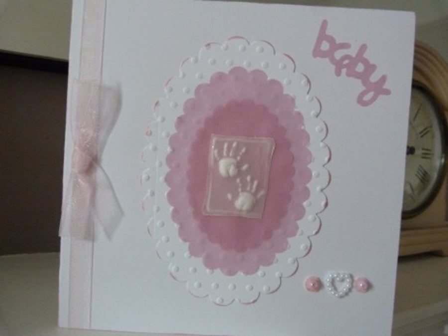Tiny Hands New Baby Girl Card