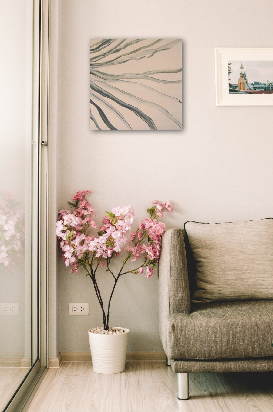  Abstract Pebble Brown & Black Square Oil Painting Minimalist Style