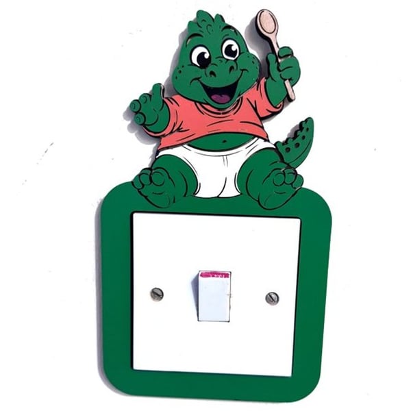Handmade Baby Dino Light Switch Surround – Kids Dinosaur Bedroom Decor