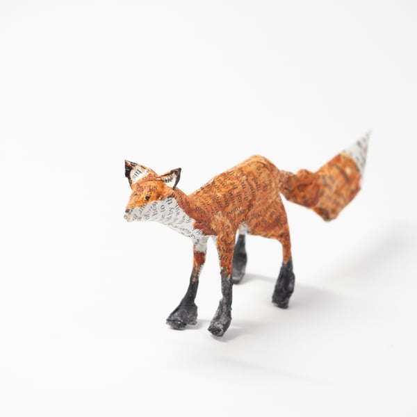 Speck Tiny Standing Paper Mache Fox