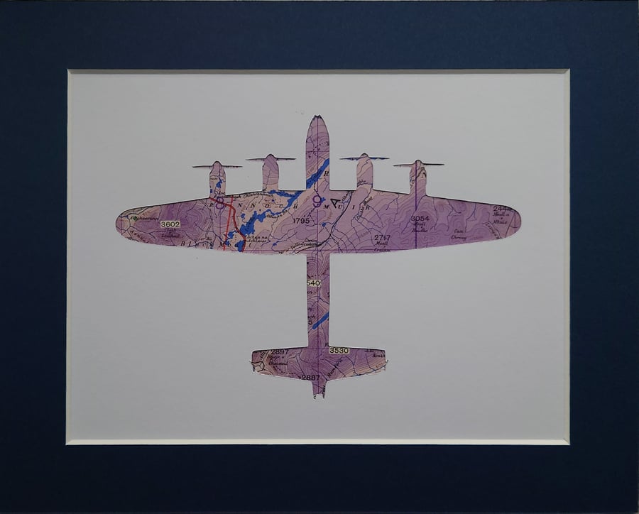 Avro Lancaster Created from Genuine World War 2 Flyng Map
