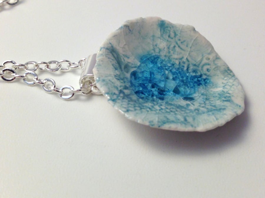 Blue Lake Ceramic Necklace Folksy