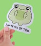 Cute Rude Frog Sticker Swearing Sticker Profanity Sticker Waterproof