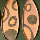 Ceramic serving platter - handmade, carved and painted