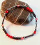 Red Bamboo Coral & Hematite Bracelet With Swarovski Crystals - Handmade In Devon - Image 8