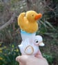 Needle felt duckling displayed in a vintage duckling egg cup  - Image 4