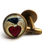 Raven and Red Heart No.1 Cufflinks (RR06)