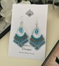 Blue teardrop micro macrame beaded dangle boho earrings, Indian earrings  - Image 5