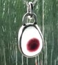 Rare Seaham Deep Purple 'Bullseye' Sea Glass & Sterling Silver Necklace (Free UK - Image 2