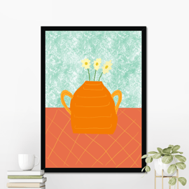 Still life vase illustration wall art print A4