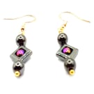 Black Hematite bead dangle earrings
