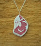 Sea pottery pendant with moons and leaf - Image 2