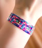 Magenta blue jewellery bangle, abstract cuff bracelet. Can be personalised (821) - Image 3