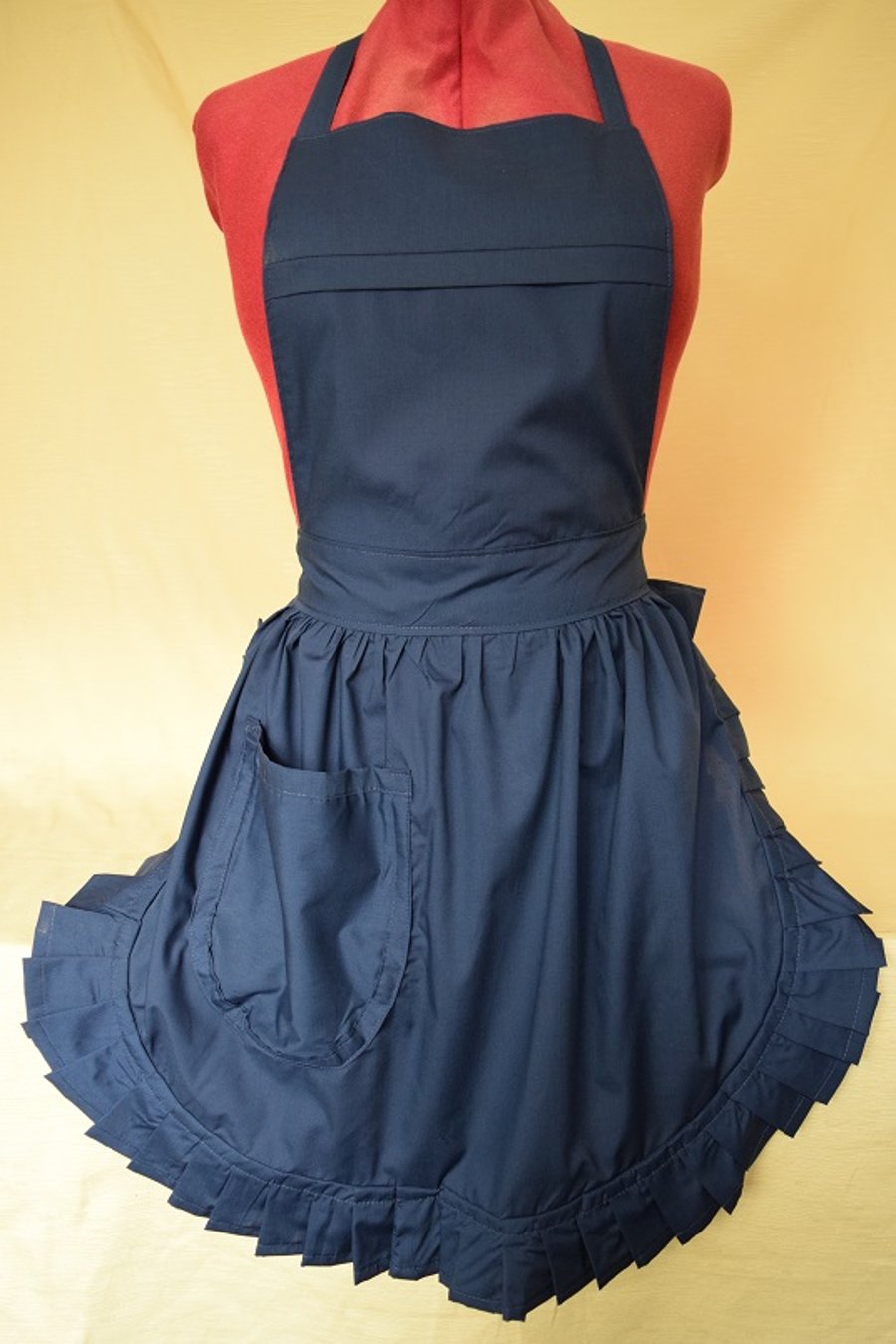 Vintage 50s Style Full Apron Pinny - Navy