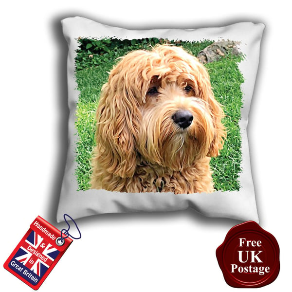 Cockapoo Cushion, Cockapoo Cushion Cover, Brown Cockapoo,